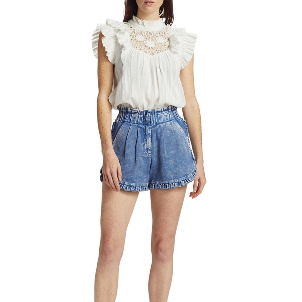 Sea idun denim ruffle shorts 2